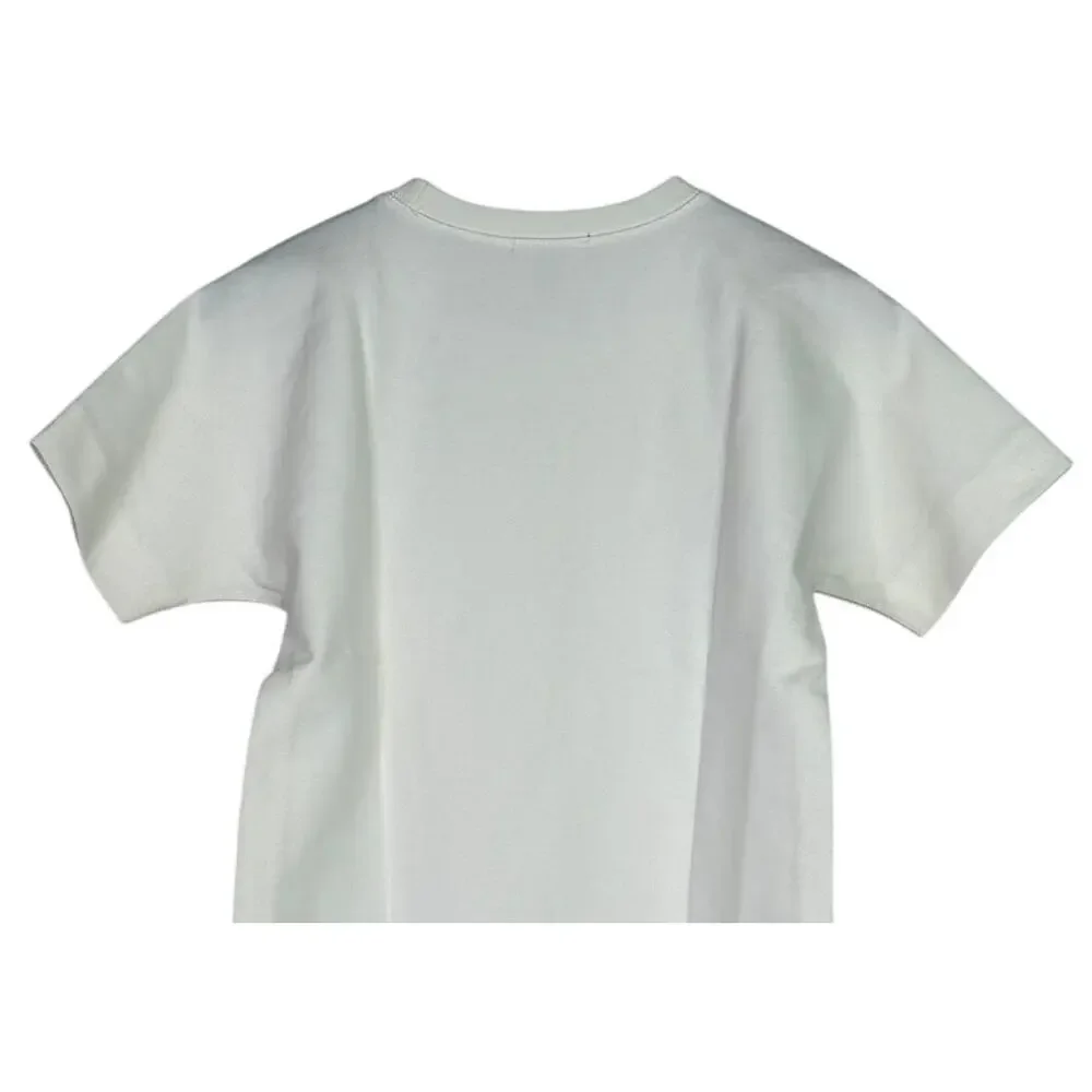 J.Crew Jewel Embellished Beading Short Sleeve Crewneck Blouse Top XSS White Blue